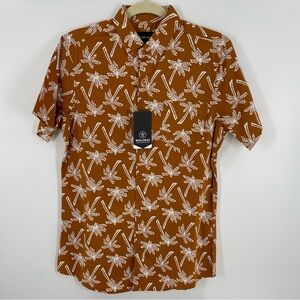 NWT Molokai Men’s Tropical Hawaiian Palm Tree Novelty Button Down Shirt Sz Small
